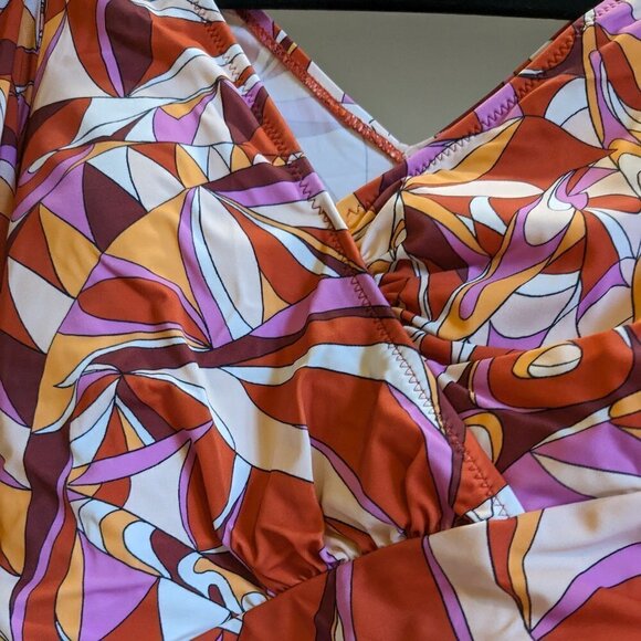 G by Giuliana Jet Set G One-Piece UPF 50 Mesh Sleeve Swimsuit 817-978 NWOT - Picture 5 of 14